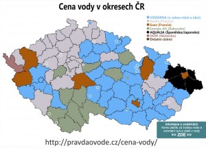 Unikátní mapa aktuálních cen vody v okresech ČR