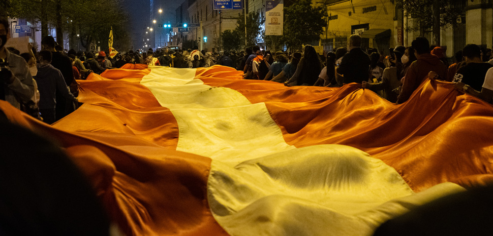 Protesty v hlavním městě Peru - Lima