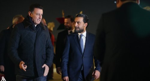 Předseda Iráckého parlamentu Al-Halbousi přijímá předsedu jordánského parlamentu Ahmeda Al-Safada